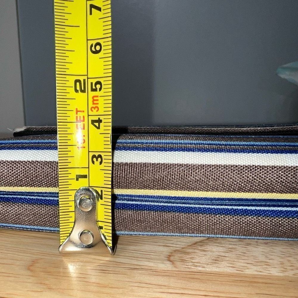 Striped Long Wallet, Removable Checkbook Holder & Credit Card Slip Pockets - Picture 3 of 8